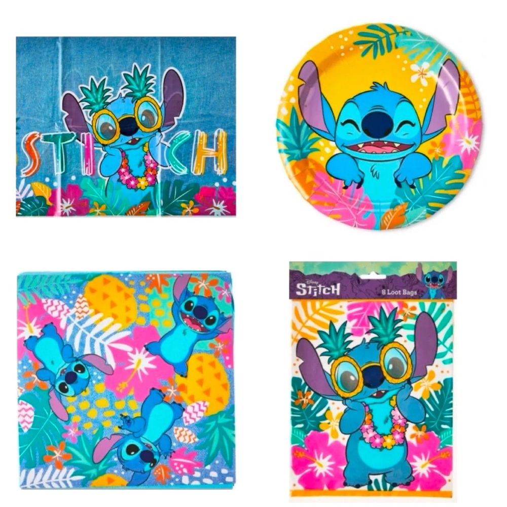 #1 - Stitch 626 Birthday Party Plates/Napkins/Table Cloth/Favor Bags/Favors